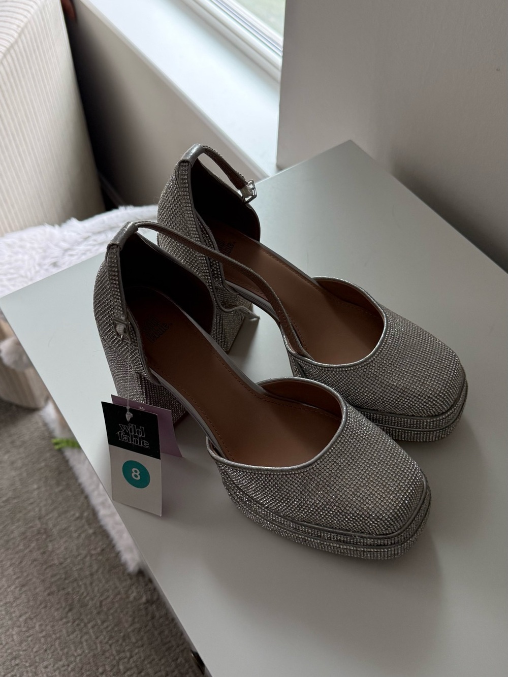 Wild Fable - Silver Glitter Platform Heels - Size 8 NWT - Picture 2 of 5